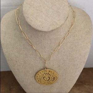 Chico’s Matte Gold Pendant Necklace